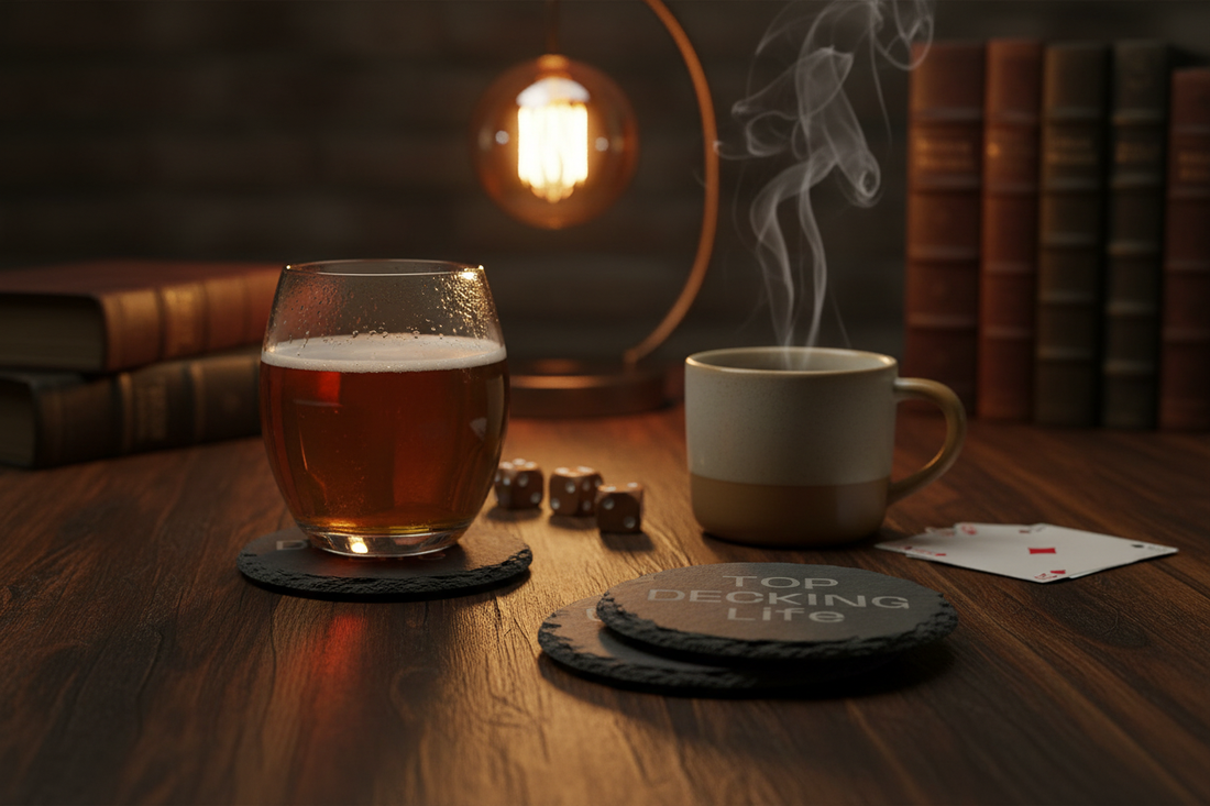 Top Decking Life - Laser Engraved Slate Coaster Set
