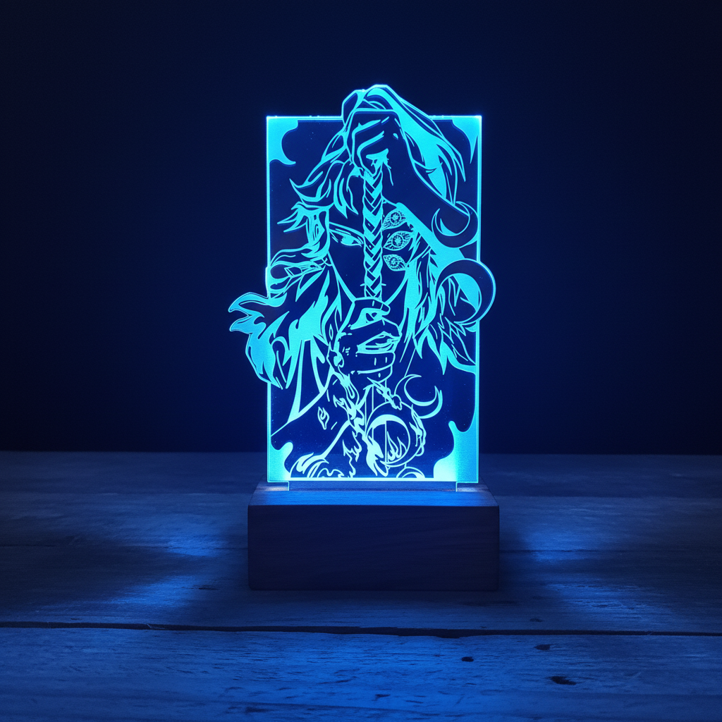 4" Full Wood Base - Blue Wizard