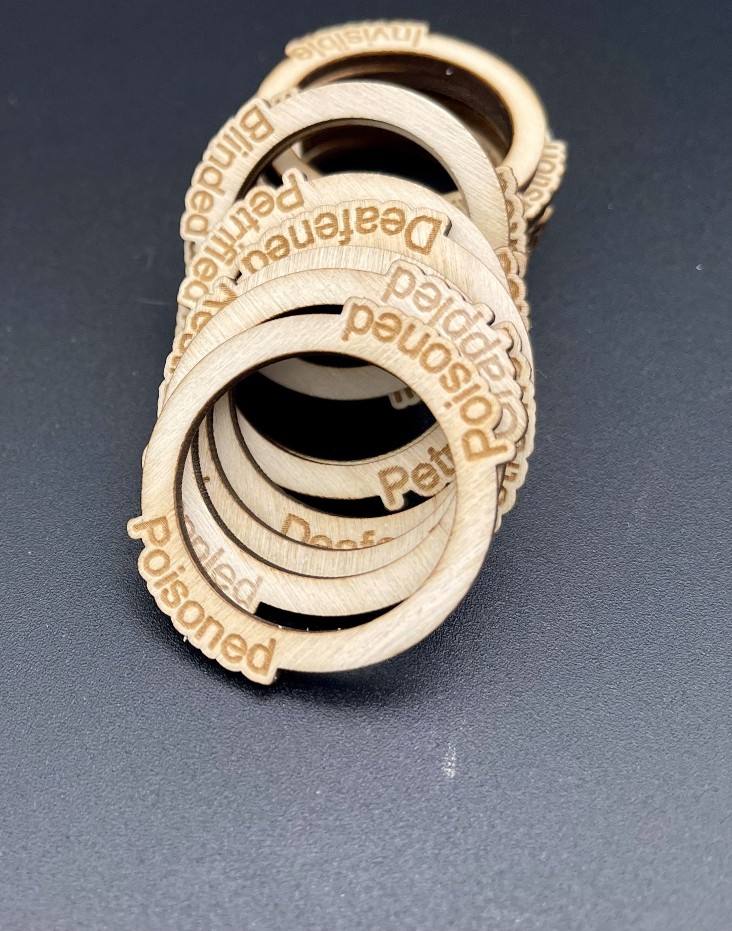 D&D Condition Rings - Laser Engraved Status Tracker Set