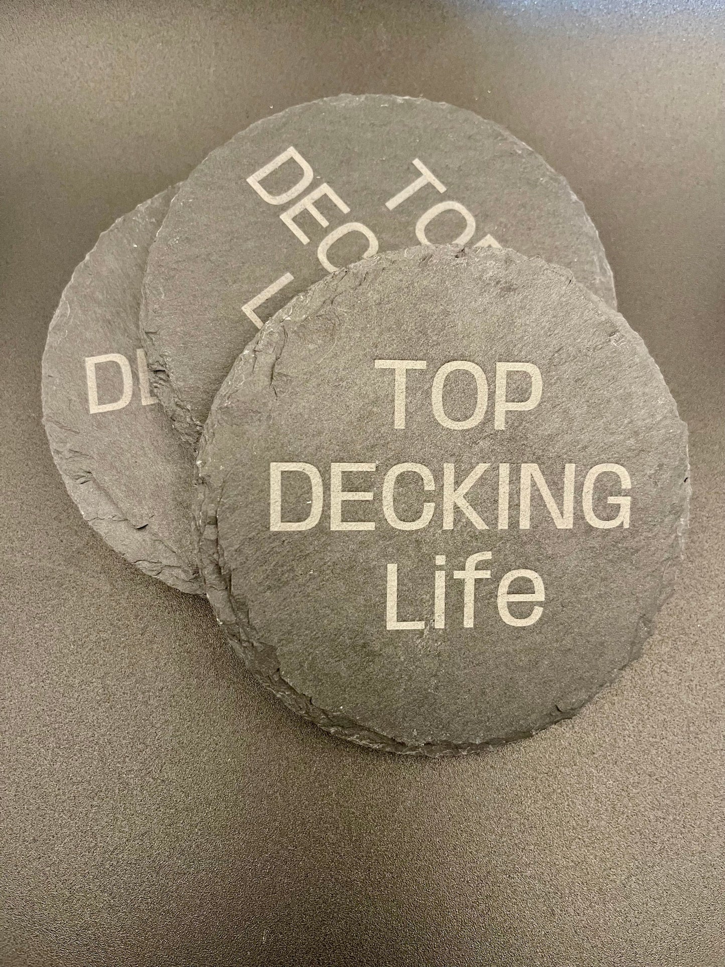 Top Decking Life - Laser Engraved Slate Coaster Set