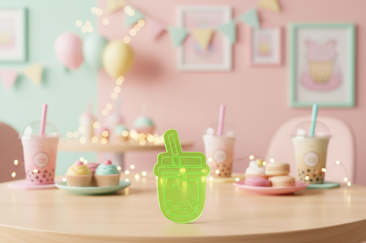 Kawaii Boba Tea Charm - Cafe Scene