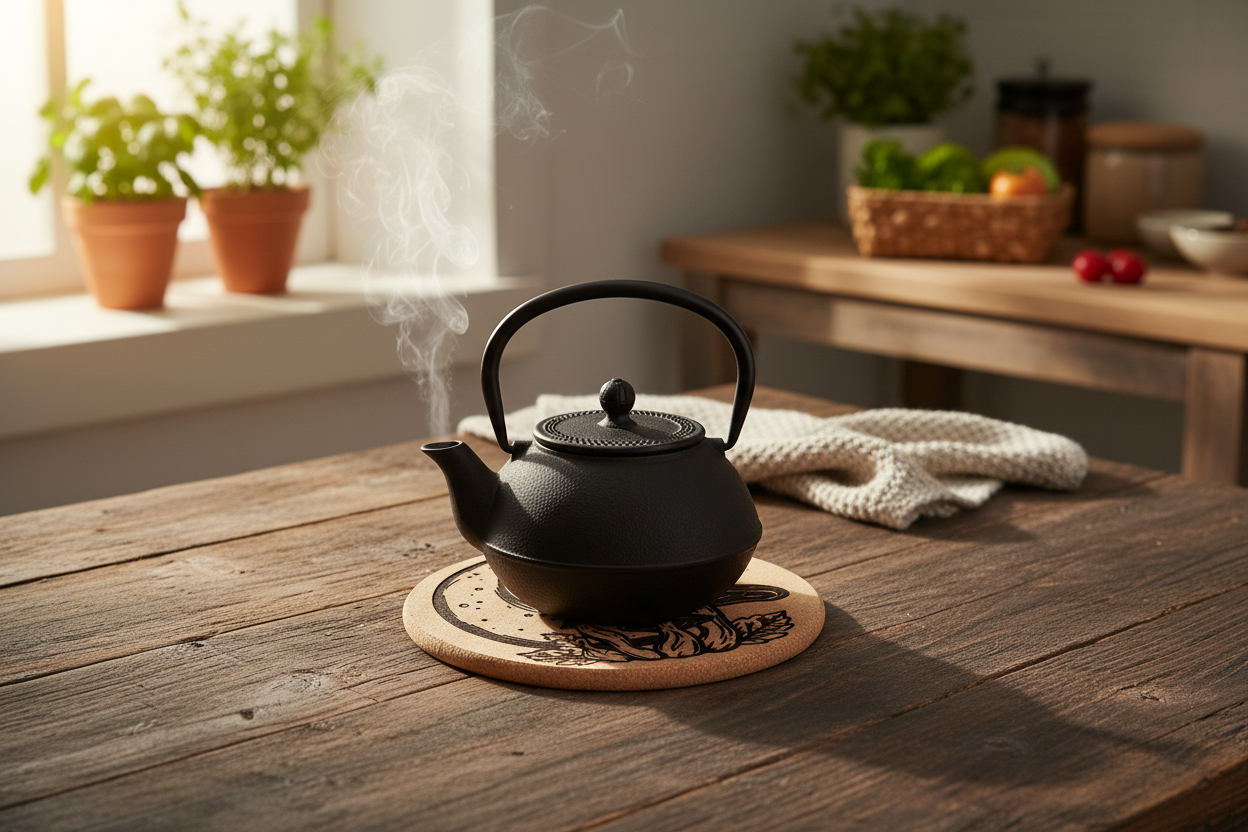 Mushroom moon trivet lifestyle shot
